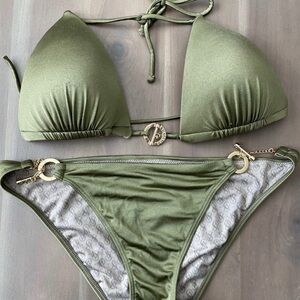 Victoria's Secret Olive Green Bikini with Gold Details Excellent condition